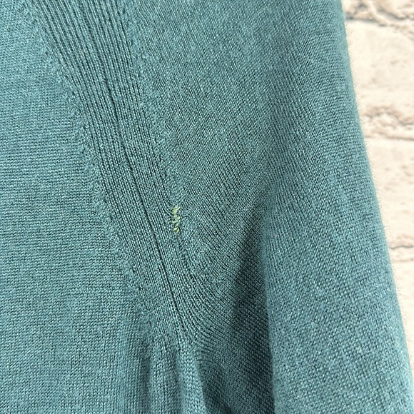 TALBOTS Long Merino Wool Duster Cardigan Lp Hunter Green VGC* - Picture 6 of 7